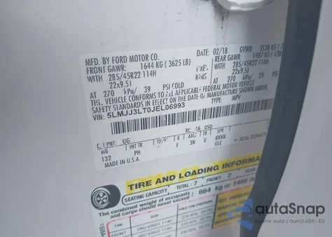 2018 Lincoln Navigator L Reserve из США, поврежденный, VIN 5LMJJ3LT0JEL06993